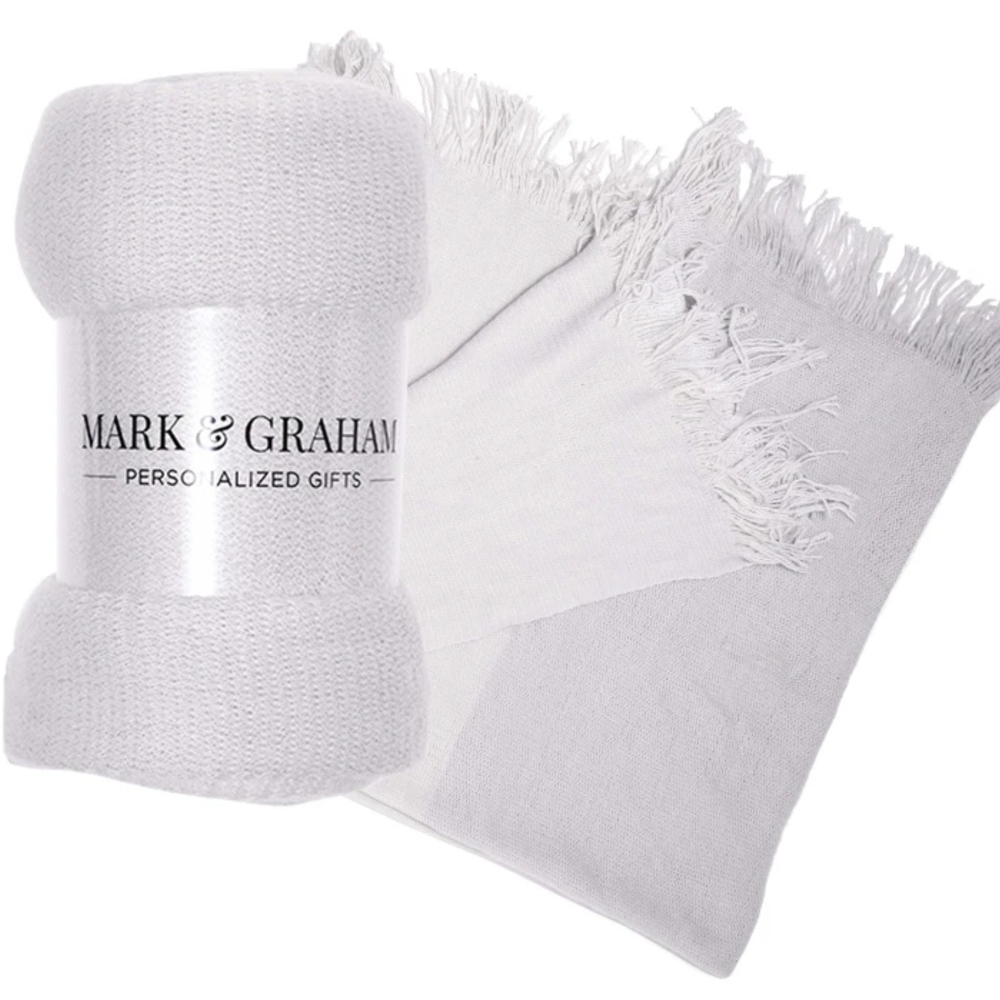 Mark & Graham White Throw Blanket